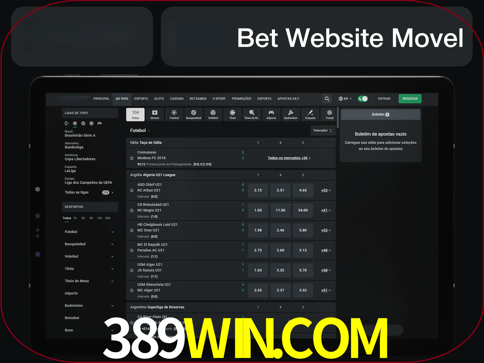 Use nosso website em qualquer dispositivo.